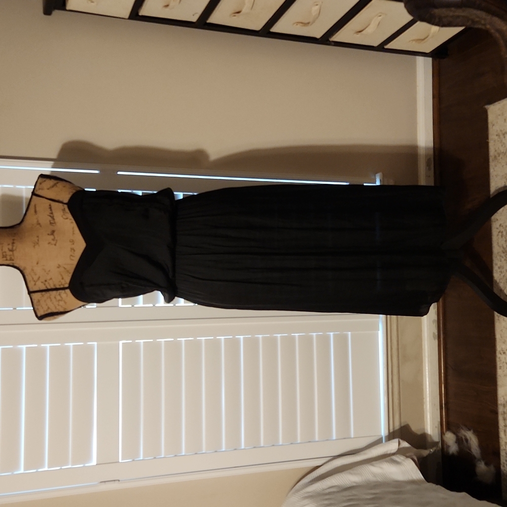 NWT H&M Black Silky Midi Dress size 8